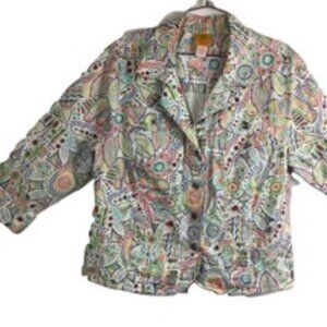 RUBY RD Double Breast Long Sleeve Jacket Print 16W